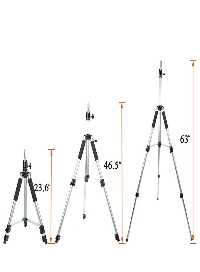 GEXWORLDWIDE GEX 63" Heavy Duty Mannequin Tripod Stand for Wig Cosmetology Training Practice Doll Manikin Head Tripod Wig Stand With Travel Bag (Silver) - Image 3